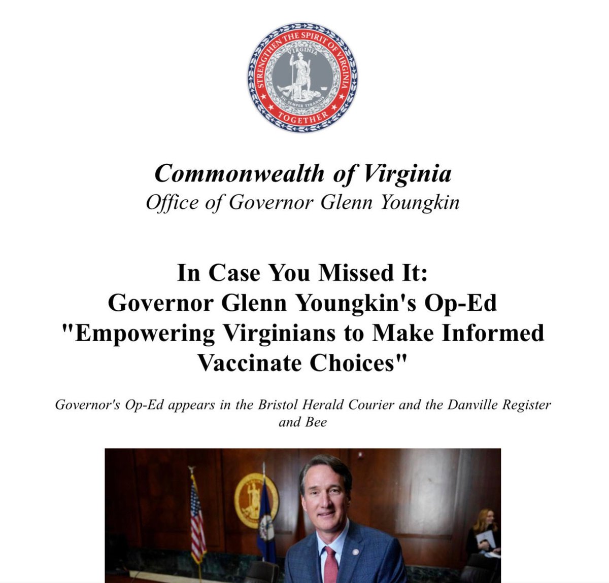 OtherHas's tweet photo. @GovernorVA your “team” isn’t getting any better at any of this. Understanding it starts with no one really wanting to work with you. https://t.co/o9OPNM6Pj5