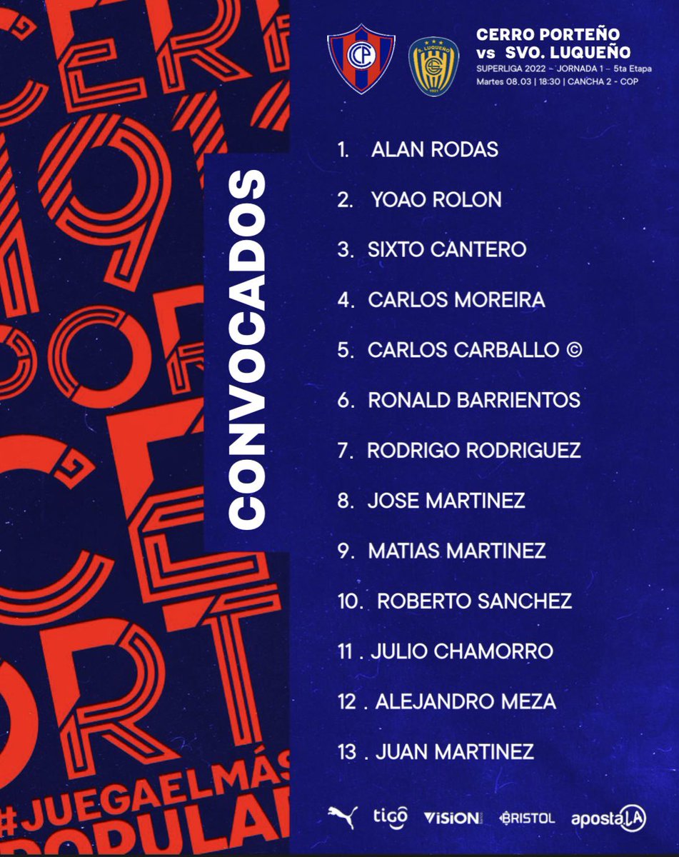 Superliga APF | ¡CONVOCADOS!

Estos son los elegidos para enfrentar a Sportivo Luqueño por la jornada 1 de la 5ta Etapa desde las 18:30 Hs.

#LaPasiónDelPueblo🔵🔴