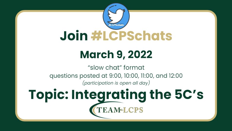 CWeidow's tweet photo. Hi Team LCPS!  Join us tomorrow for #LCPSChats! https://t.co/fr1nWMfSvz