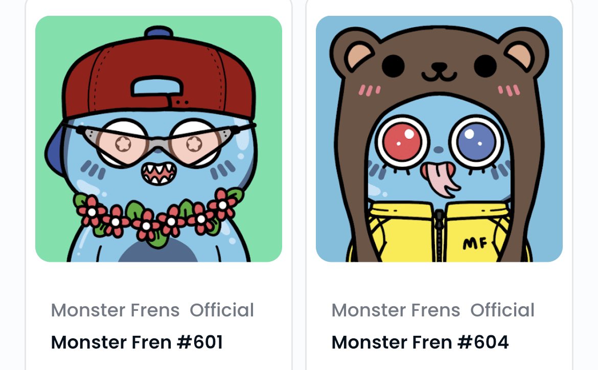Finally found some time to show off my cute little <a href="/Monster_Frens/">MonsterFrens</a>. They are just adorable. If you are looking for a hardworking team that is legit and trustworthy, with so much talent and creativity, then these are for you. #BestFrens ❤️