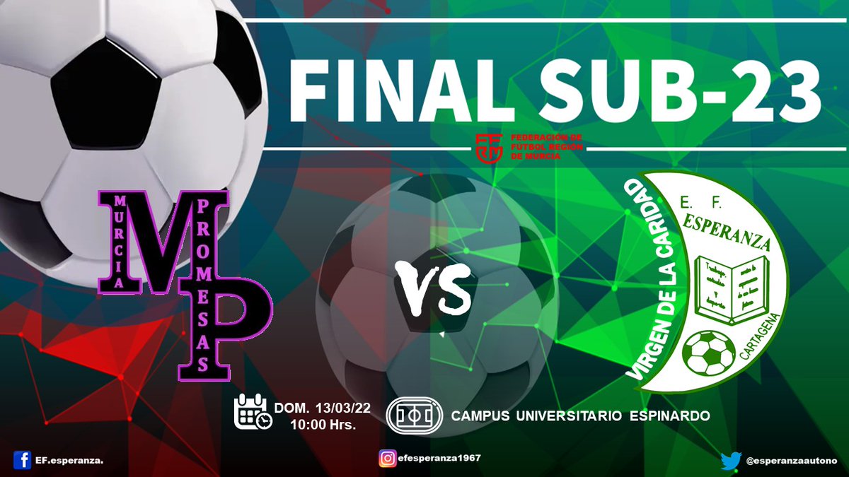 Que partido ! Los Nuestros se enfrentan al Murcia promesas el domingo en busca de ser el campeón total de la liga de sub 23. Los dos campeones de sus grupos frente a frente! Vamos! A por todas espartanos!! 💪💚⚽️