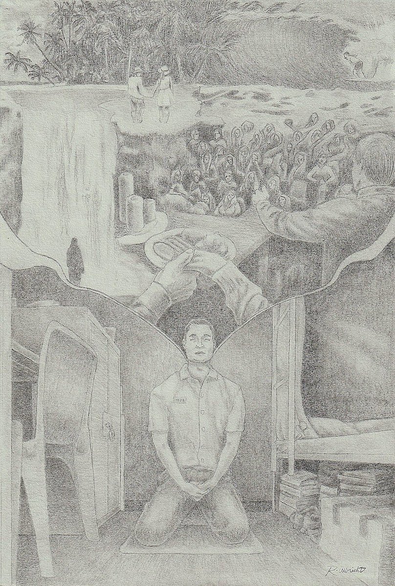 ClemencyForRoss's tweet photo. @RealRossU Ross loves meditating and teaching his fellow inmates about meditation. It has given him strength during all these years in prison. 

He meditated for several hours everyday during the long 2020 #covid lockdown. He made the "Uncageable" drawing during that time. #FreeRoss https://t.co/Hubds9sjgb