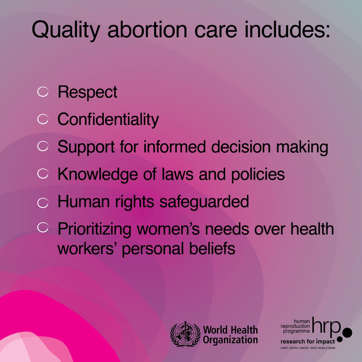 ❗️It is unacceptable that about half of all abortions worldwide are unsafe. To change this, <a href="/WHO/">World Health Organization (WHO)</a> and <a href="/HRPresearch/">HRP</a> have launched new guidelines to protect the health and human rights of girls and women #SRHR 

bit.ly/3pJF6Im
