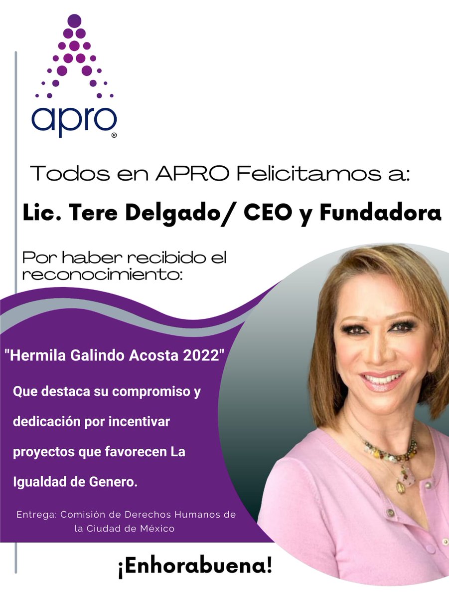 Hoy, La Comisión de Derechos Humanos de la Ciudad de México entregó a @María Teresa Delgado Gómez el reconocimiento "Hermila Galindo", Galardón que  nos enorgullece al sabernos dirigid@s por una Mujer que con el paso de los años ha demostrado que las barreras se pueden romper.