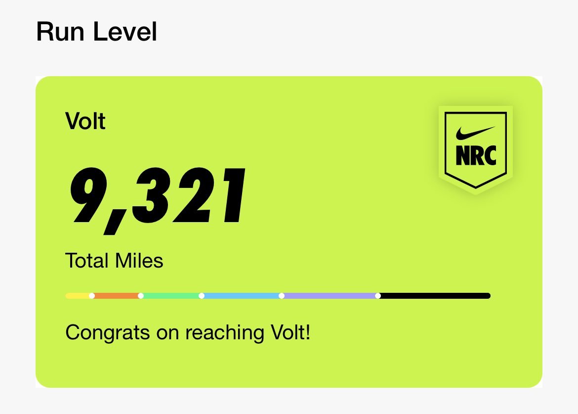 𝐒𝐭𝐞𝐯𝐞𝐧 𝐖𝐞𝐢𝐬𝐬 on Twitter: "Made to the @Nike Run Volt level today. Been a heck of a journey with some great PRs as a member of the @GLIRC Team -
