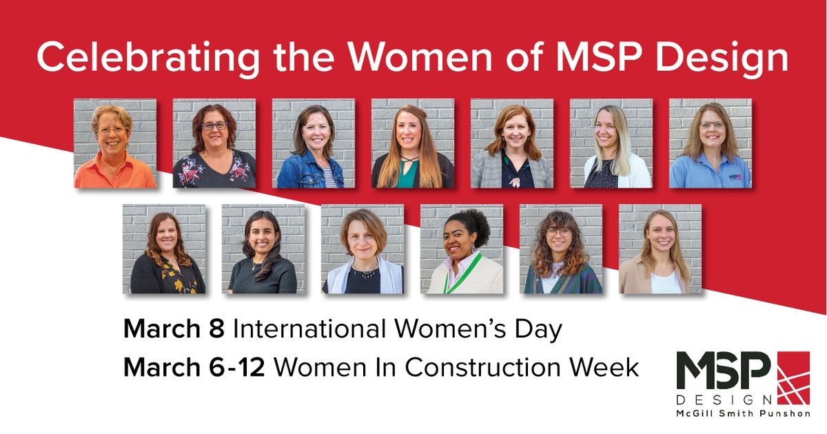 MSPdesign's tweet photo. Happy #InternationalWomensDay2022 and Women in Construction Week! MSP is proud to recognize the contributions of our empowered group of women this week and every week! #wicweek2022 #EnvisionEquity #breakthebias https://t.co/NZ3Zu3IYIO