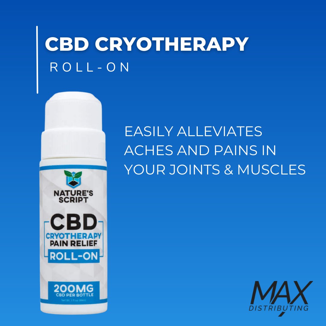MaxDistributing's tweet image. Natures Script CBD Roll-On Pain Gel gives you quick relief for aches and pains in your muscles and joints.  

For product and ordering details connect here:
Sales@maxdelivers.com
(844) 297-2651