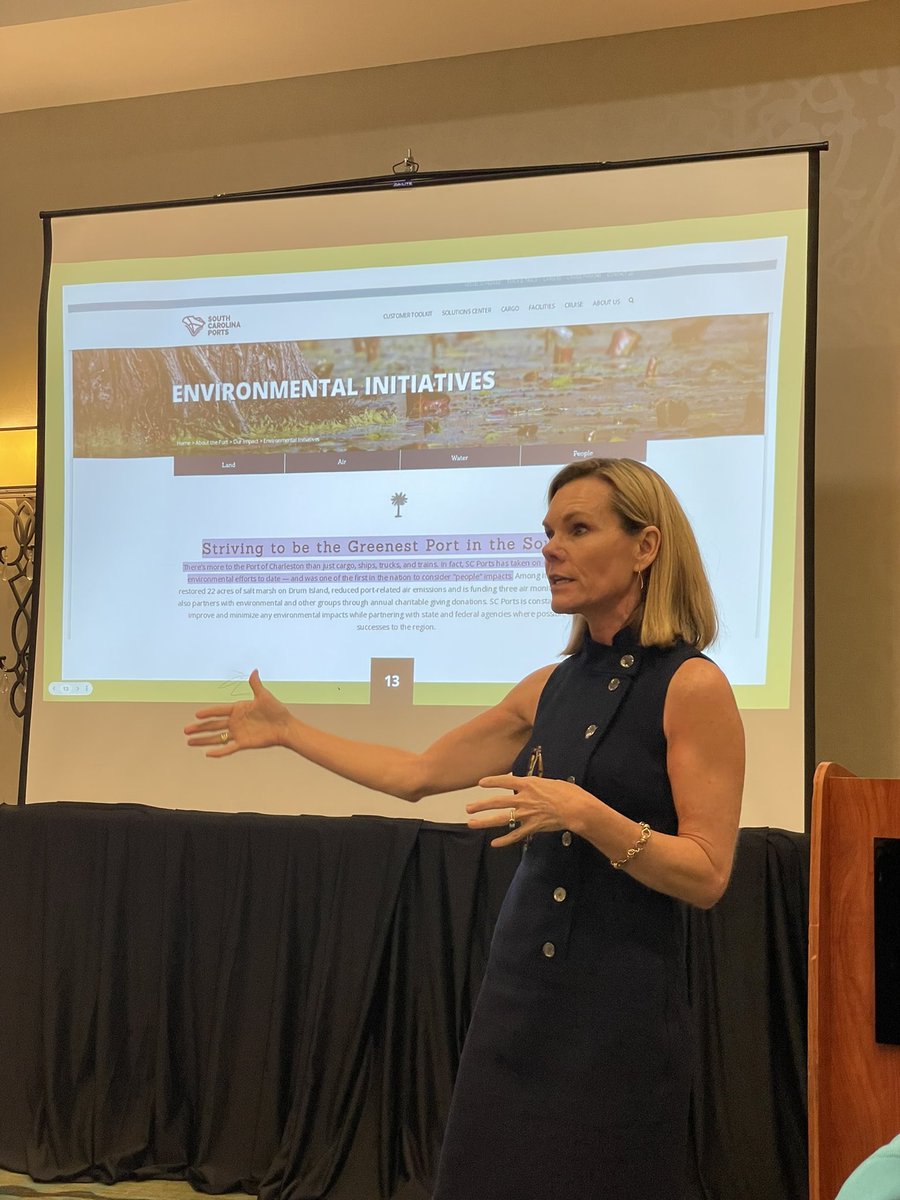 EnglishAnneCHS's tweet photo. #SCPorts website gets shout out at the @CWITSC luncheon with @_Sustain_SC CEO Ethel Bunch! @SCPorts #InternationalWomensDay #cwitsc #InternationalWomensDay2022 https://t.co/INtMjEqjf1