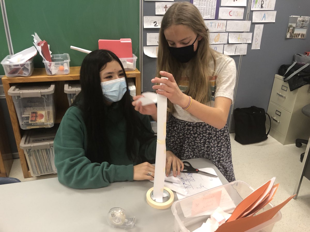 Ss ⁦<a href="/BruinsBMS/">Blacksburg Middle School</a>⁩ working through the engineering design system to construct ball runs for the 2022 Fluor Engineering Challenge ⁦<a href="/MCPS_VA_Gifted/">MCPS_VA Gifted</a>⁩ #collaboration #perseverance #fluorchallenge