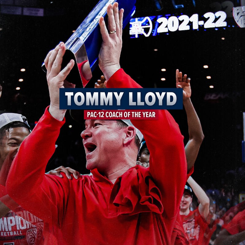AZATHLETICS's tweet photo. 𝐏𝐥𝐚𝐲𝐞𝐫 𝐨𝐟 𝐭𝐡𝐞 𝐘𝐞𝐚𝐫: Bennedict Mathurin
𝐂𝐨𝐚𝐜𝐡 𝐨𝐟 𝐭𝐡𝐞 𝐘𝐞𝐚𝐫: Tommy Lloyd
𝐃𝐞𝐟𝐞𝐧𝐬𝐢𝐯𝐞 𝐏𝐥𝐚𝐲𝐞𝐫 𝐨𝐟 𝐭𝐡𝐞 𝐘𝐞𝐚𝐫: Christian Koloko
𝐒𝐢𝐱𝐭𝐡 𝐌𝐚𝐧 𝐨𝐟 𝐭𝐡𝐞 𝐘𝐞𝐚𝐫: Pelle Larsson

@ArizonaMBB cleans up on Pac-12 postseason awards!