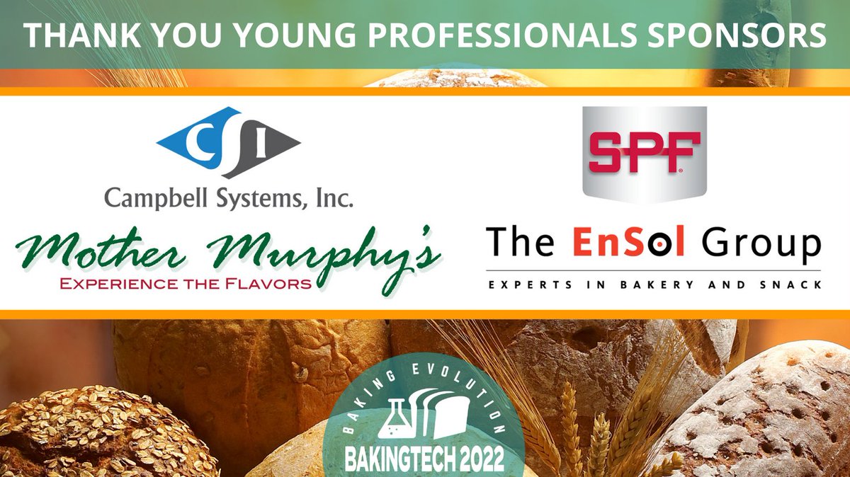 amsocbaking's tweet photo. THANK YOU Young Professionals Sponsors for helping make ASB #BakingTECH 2022 a success! #BestWeekinBaking https://t.co/jOLBvVlkFo