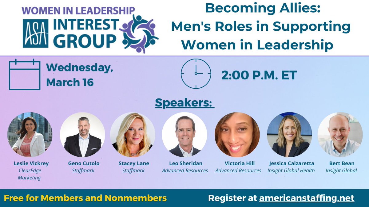 advresources's tweet photo. In celebration of #WomensHistoryMonth, @StaffingTweets is spotlighting allies who have supported #womenleaders in our industry. Find out how to create a vision for #genderequity initiatives, and gain strategies you can apply to your company.  https://t.co/ymJYYVf5VA https://t.co/qgdcZTVaRO