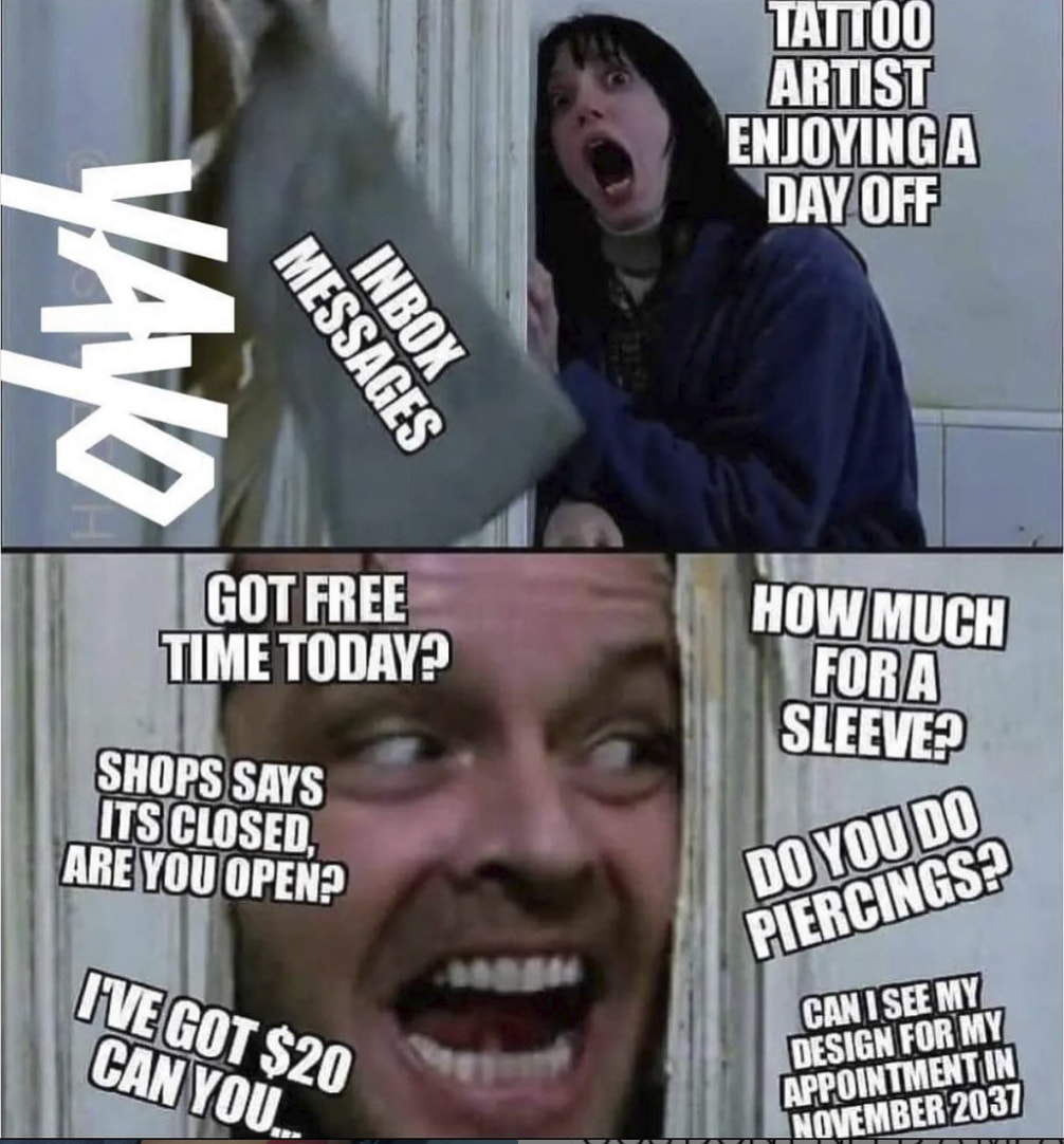 Rule number 1 of anything: Never accept friend request from your clients 
#tattoosofinstagram #tattooinked #inkedup #tattoosnob #tattoosociety #tattoosleeve #tattoolife #tattoo #memes #memesdaily #memestagram #memepage #memelord #memeoftheday