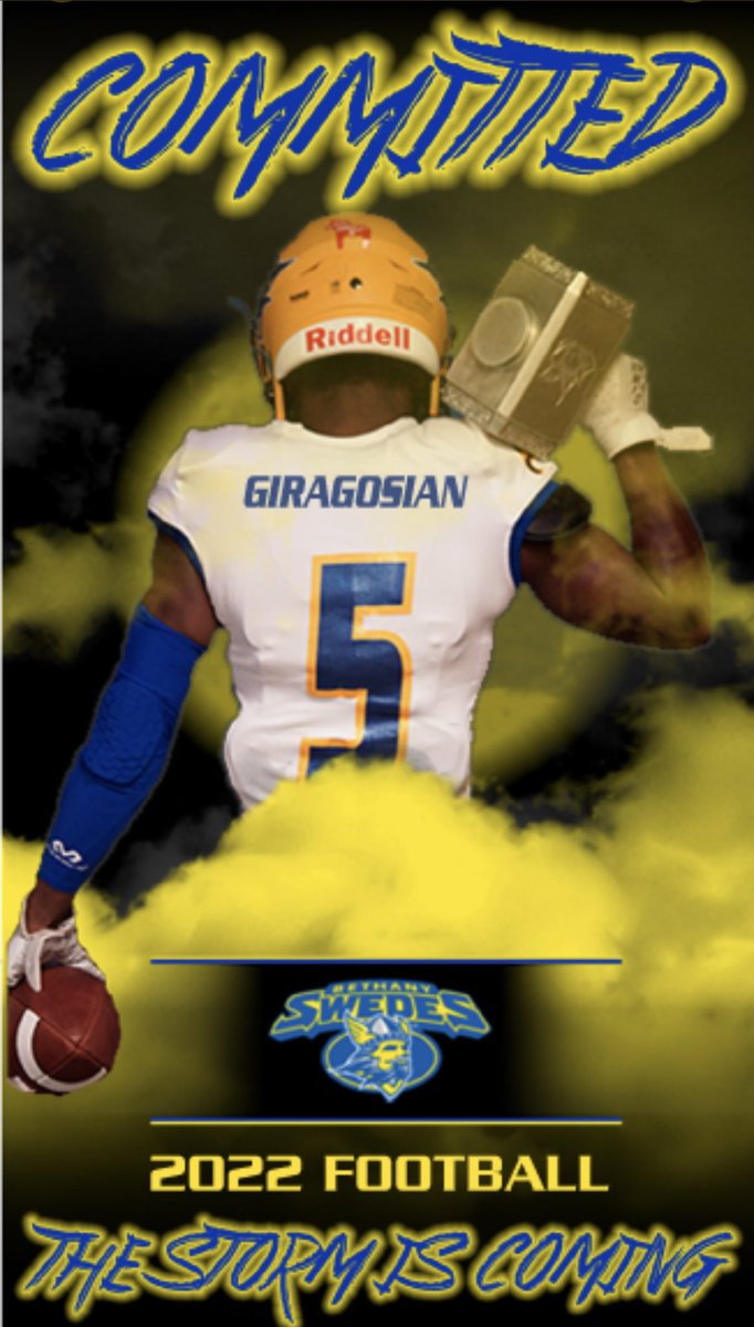 Alekgiragosian5's tweet photo. Excited to say I will be committing to Bethany college🔵🟡thank you to everyone who helped me get to where I am today. GO SWEDES!! @SwedesFB @McKinneyHS_FB @CoachKincadeWR @coachjordan03 https://t.co/jNyEwcTNzo