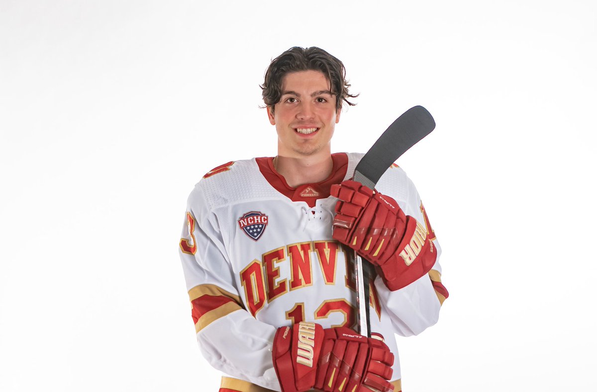 ‘Four’ the first time in @TheNCHC history, a team had 4 players named to the All-Rookie Team & that team is Denver. Congrats Sean Behrens, Shai Buium, Carter Mazur & Massimo Rizzo! #PioneerTogether