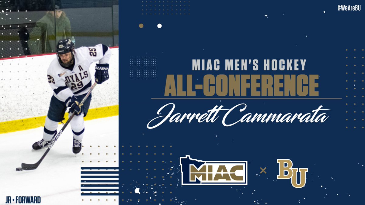 BethelRoyals's tweet photo. Jarrett Cammarata's All-MIAC selection highlights @buroyalsmhockey postseason honors! Posner &amp; Gerads earn their first Honorable Mention honor while Stoyanoff gets voted among the top rookies #WeAreBU x #d3hky

RELEASE: https://t.co/07vI7vXzwd https://t.co/ku8jnHnO6j