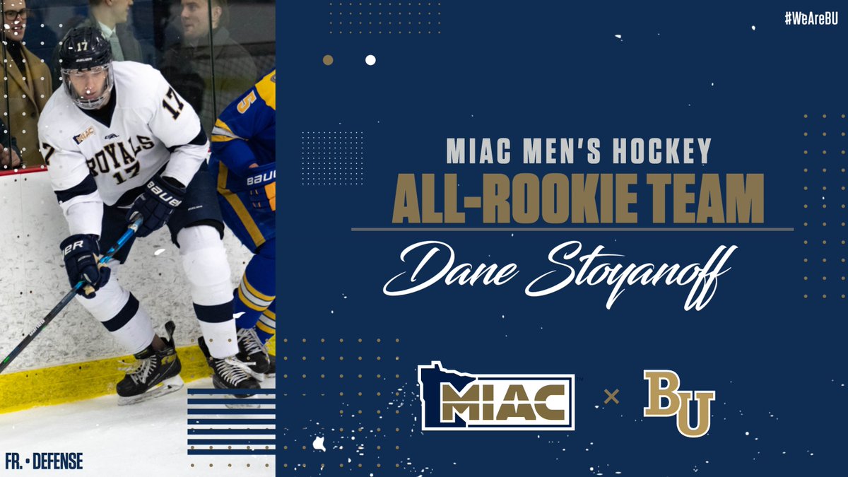 BethelRoyals's tweet photo. Jarrett Cammarata's All-MIAC selection highlights @buroyalsmhockey postseason honors! Posner &amp; Gerads earn their first Honorable Mention honor while Stoyanoff gets voted among the top rookies #WeAreBU x #d3hky

RELEASE: https://t.co/07vI7vXzwd https://t.co/ku8jnHnO6j