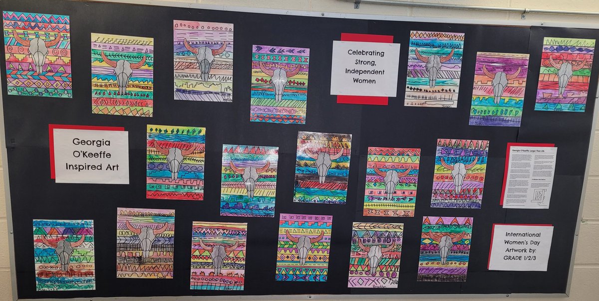 Georgia O'Keeffe Inspired artwork celebrating International Women's Day!