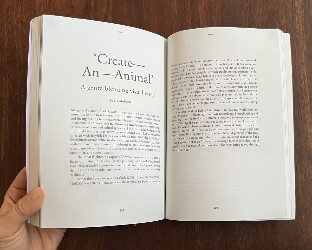 Zoe_Sadokierski's tweet photo. Another #visualessay experiment, this one in @RabbitPoetryAUS about my work visualising the relationship between @MargaretAtwood’s fiction and the real world science it’s based upon. #AcademicTwitter #infovis #sciencecommunication #biotech https://t.co/6e9xELmCdE