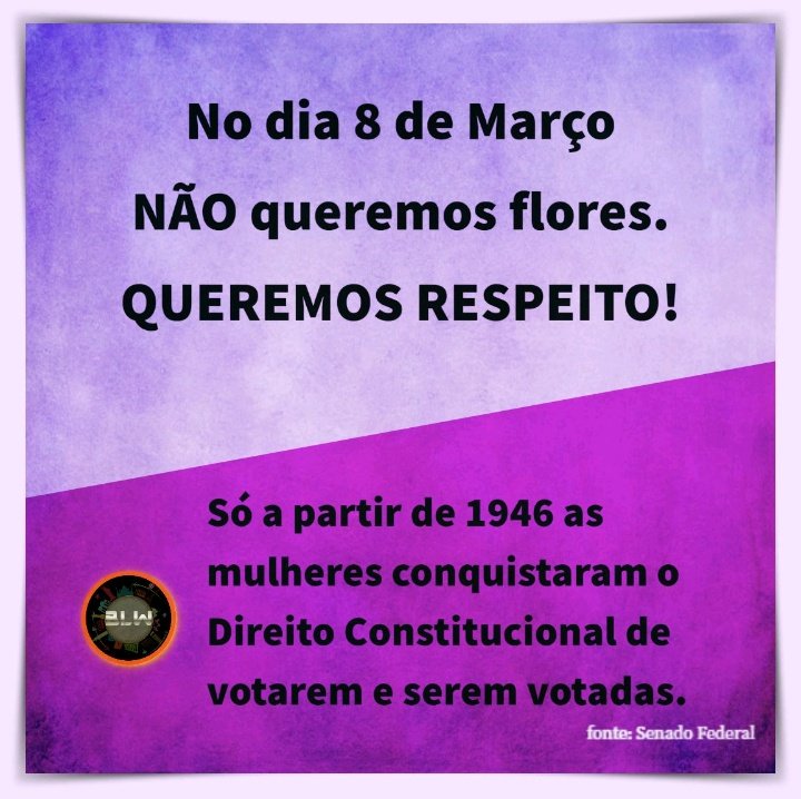 BlwGame's tweet photo. Precisamos refletir a respeito.

Nenhuma conquista feminina foi obtida sem luta.
#8M2022 #mulheres #br #world #game https://t.co/ZvBPVPdZBe