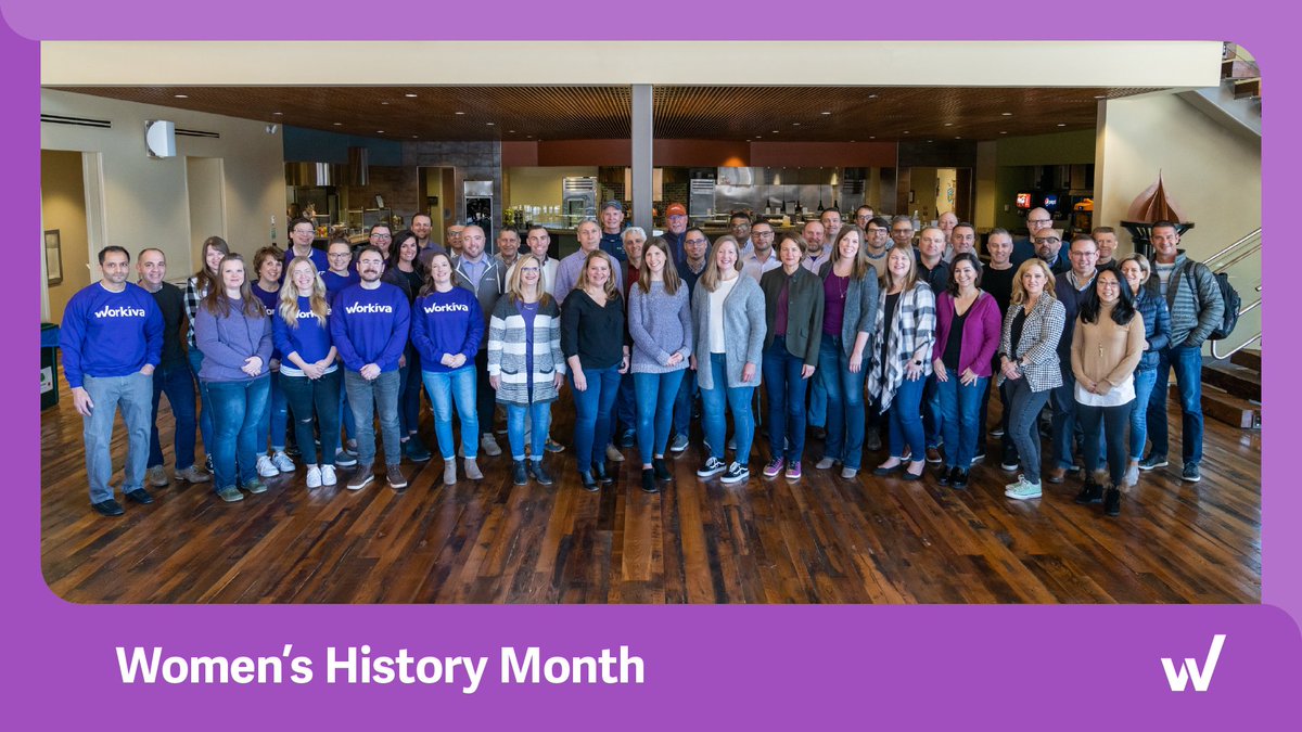 Workiva's tweet photo. Workivians at our Headquarters office came together to show their support for #InternationalWomensDay. 💜

#WorkivaLife #BreakTheBias #IWD2022 https://t.co/OINOcDIt6g