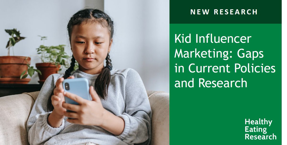 HEResearch's tweet photo. DYK? A recent study found that 40% of “kid influencer” videos featured a food or drink placement, and 94% of those were for unhealthy foods and drinks. Learn more about the current research on kid influencer marketing in our new issue brief https://t.co/zWrSDyQJGK https://t.co/4PEs5Fkuh7
