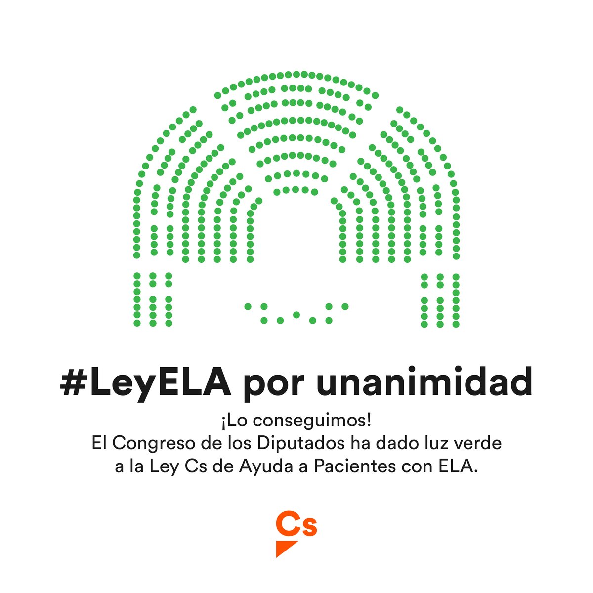 ¡Lo conseguimos!

👏 El Congreso aprueba por unanimidad la tramitación de nuestra #LeyELA

Este es un gran primer paso para ayudar a los enfermos y sus familias.

🍊 Esto es #PolíticaÚtil