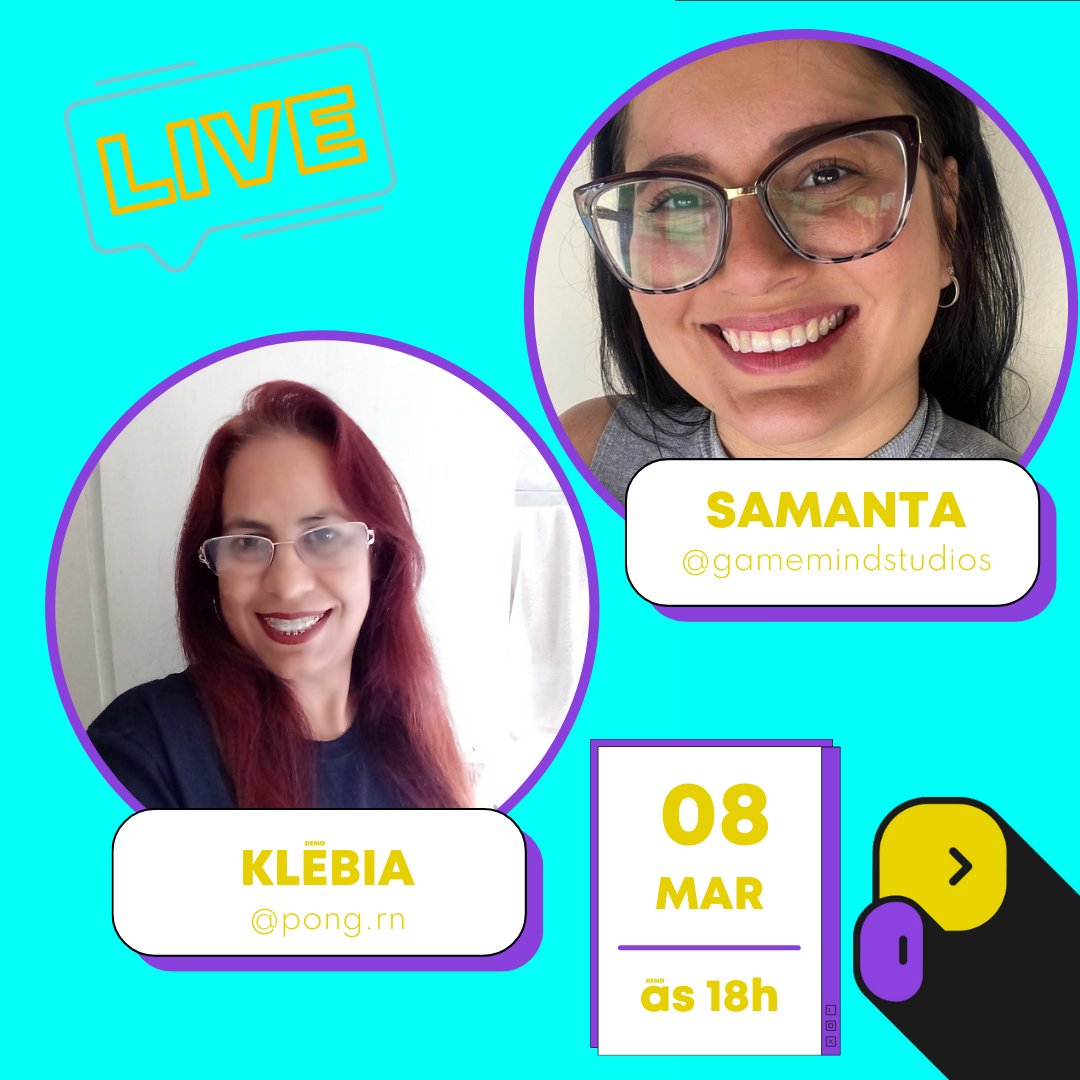 pong_rn's tweet image. 📢 Convidamos vocês a baterem um papo conosco hoje, às 18:00 aqui no nosso perfil com @klebiakarina e Samanta Aires
#pongrn #indiegame #womandeveloper #gamedev #diadasmulheres