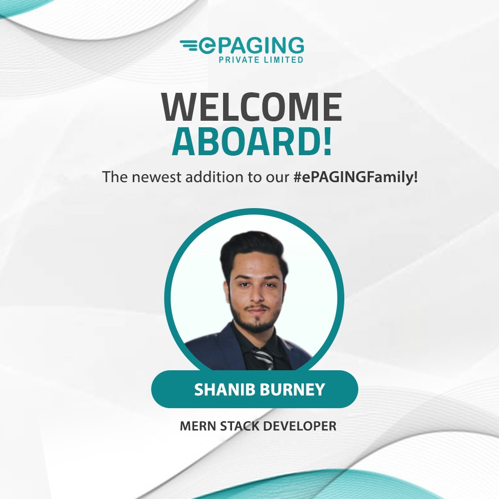 epaging's tweet photo. #NewEmployeeAlert! 📢
We are delighted to welcome another talented employee on board. Congratulations Shanib Burney on joining our #ePAGINGFamily! We hope you have a long &amp; prosperous career with us! 🎉

#welcometotheteam #welcomeonboard #team #mern #growingtogether #growingteam https://t.co/O2mdAsI0yB