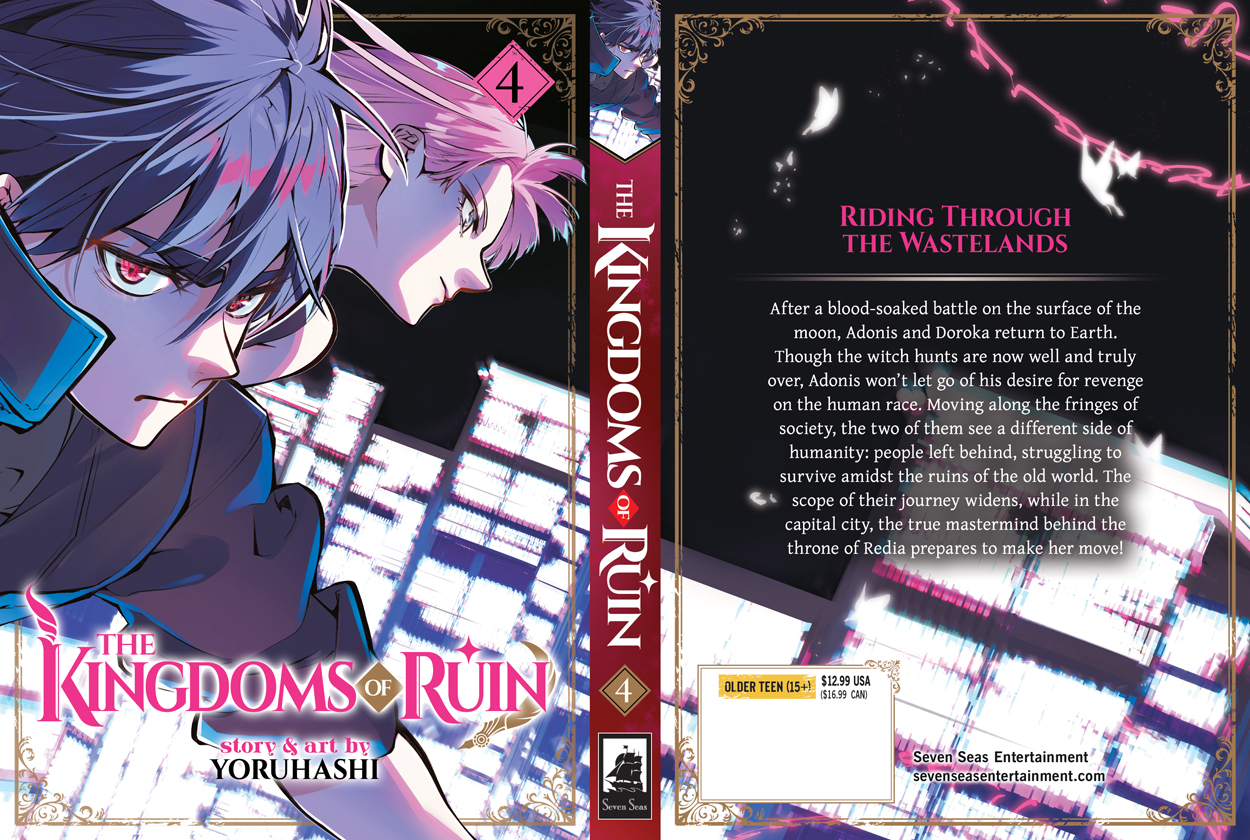 Seven Seas Entertainment on X: THE KINGDOMS OF RUIN Vol. 4 Adonis and  Doroka witness a different side of humanity along the fringes of society.  Meanwhile, the mastermind behind the Redian throne