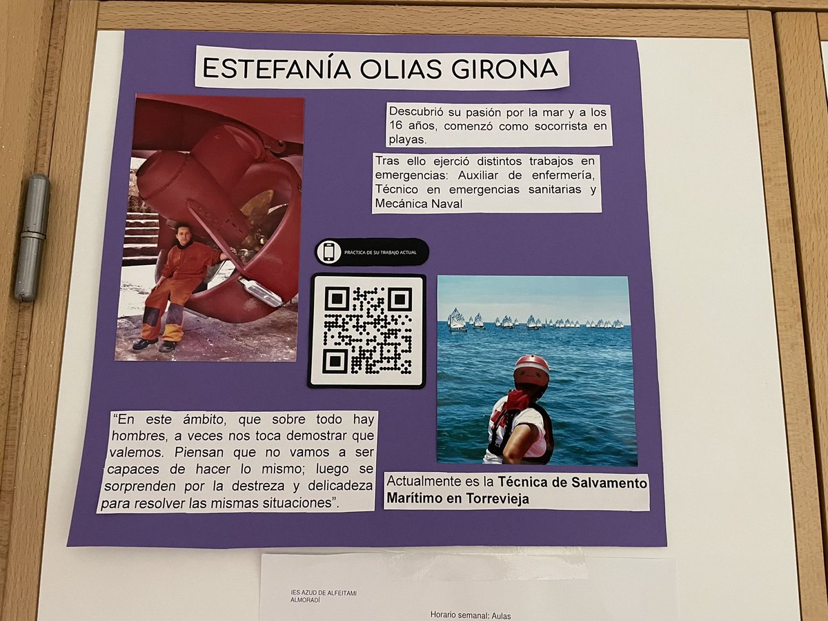 Msl173's tweet photo. Comparto orgullosa lo que hemos trabajado en Fol del ÍES Azud de Alfeitami, para seguir luchando por el día Internacional de la Mujer trabajadora, y mis alumnos de Emergencias han destacado a mujeres del sector que han roto estereotipos y que son ejemplo de valía, tesón y lucha. https://t.co/PHV3DTtQzK