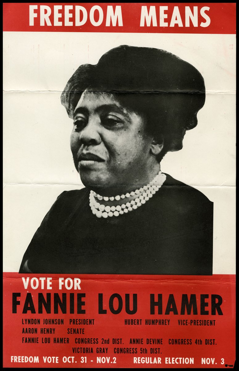 Civil rights activist Fannie Lou Hamer once said, “Sometimes it seems like to tell the truth today is to run the risk of being killed. But if I fall, I’ll fall five feet four inches forward in the fight for freedom. I’m not backing off."#ArchivesHashtagParty #ArchivesTrailblazers