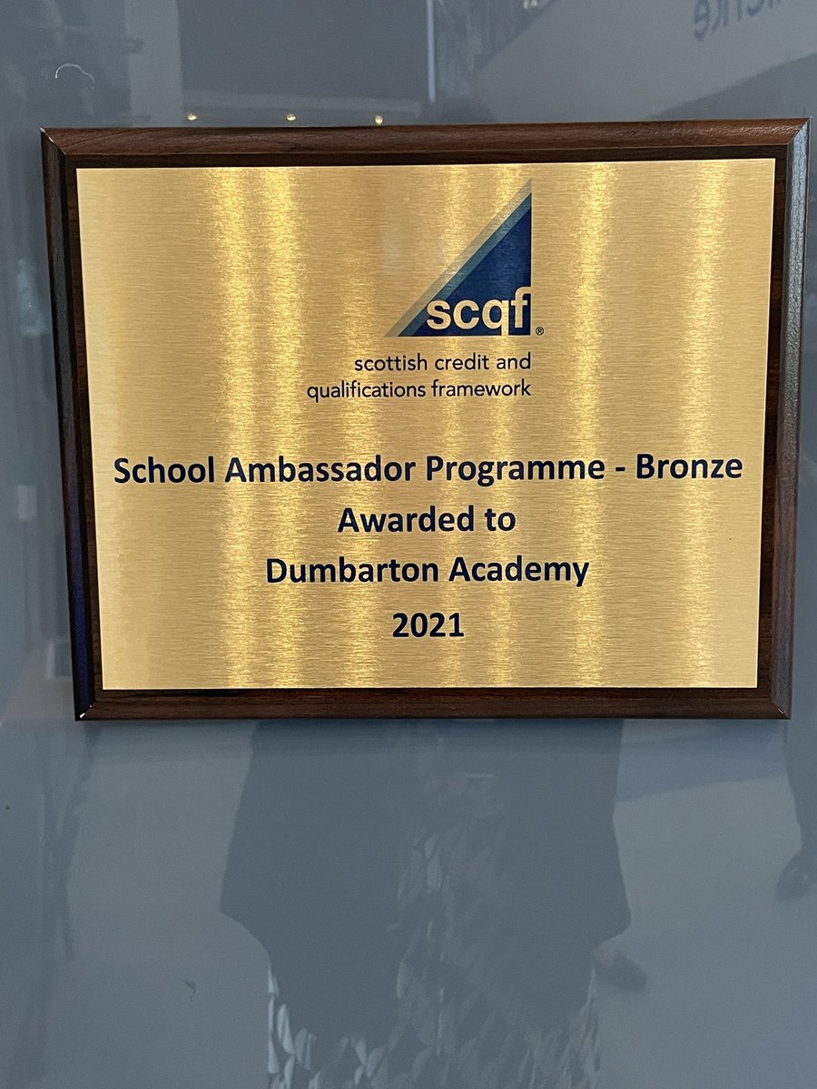 Dumbarton_Acad's tweet image. Today we unveiled our SCQF Ambassador Bronze Award. Onwards and upwards towards silver! @SCQFPartnership @WDCEducation #Partnership #SCQF #WeCARE #StrivingforExcellence #ProgressionPlanning