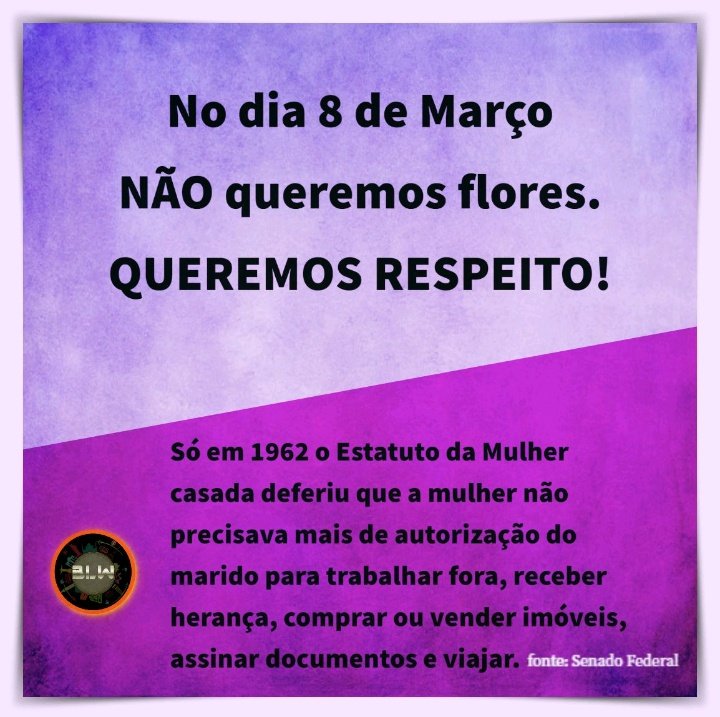 BlwGame's tweet photo. Precisamos refletir a respeito.

A repressão à mulher é histórica e recente.
#Mulher #8deMarco #game #br https://t.co/9kcYOlhVTn