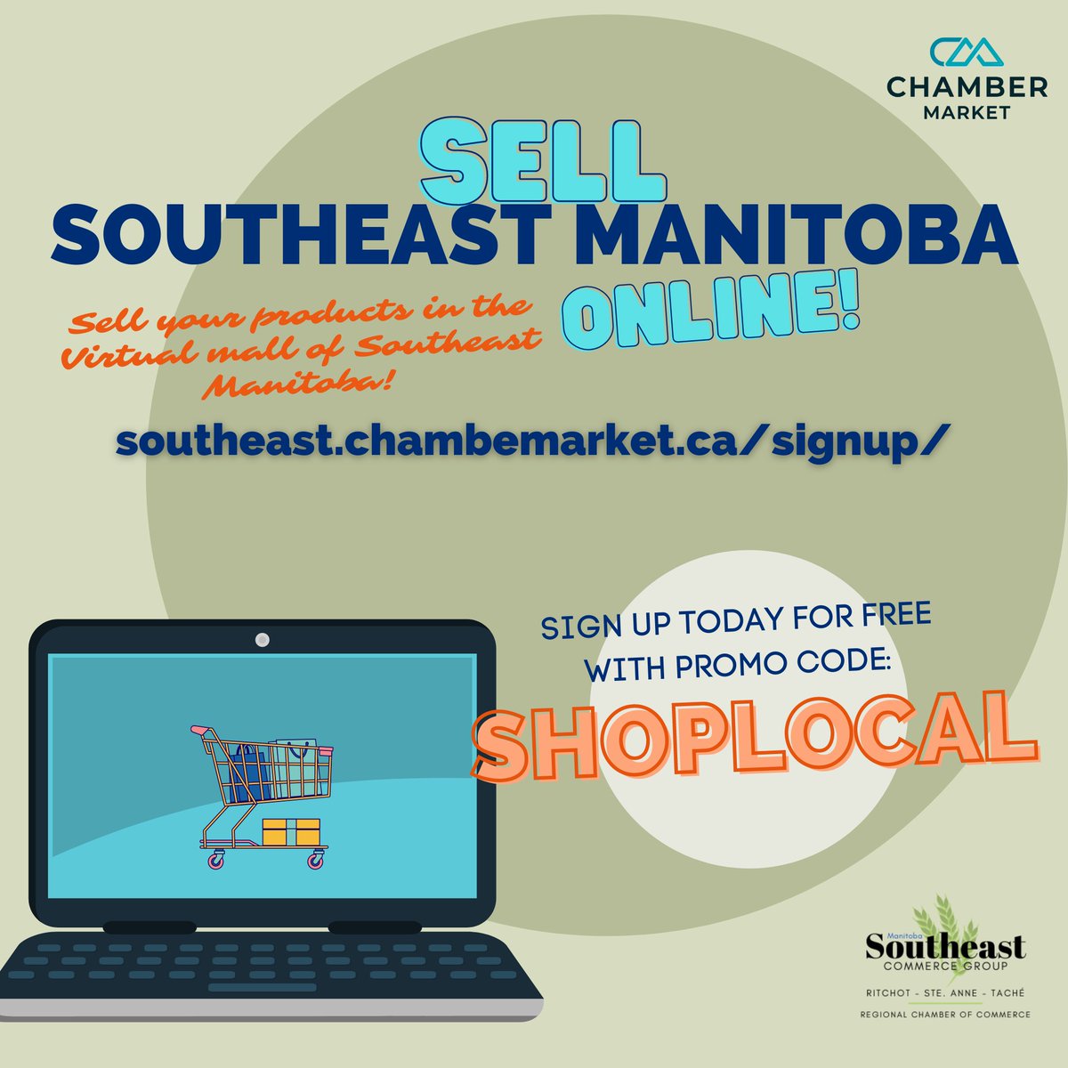 southeastcomgrp's tweet photo. Sell YOUR products &amp; services on Southeast Manitoba's virtual shopping mall!
Step 1: Click this link - https://t.co/pZCfnkkqOn
Step 2: Sign up for FREE using promo code SHOPLOCAL
Step 3: Sell your products &amp; services across Southeast Manitoba!
Its THAT simple  💁‍♀️ 💁‍♂️ https://t.co/M1ooS1djPu