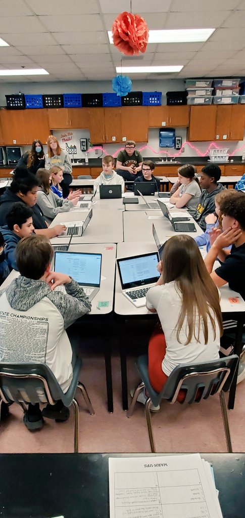 MrsHogue_SWMS's tweet photo. 8th grade students at @DrakesCreekMS engaged in student-led discussion today. Socratic Seminar continues tomorrow. 🗣️ #TalkScienceToMe Our students always seem to amaze me with their critical thinking! https://t.co/9036hp5lZZ