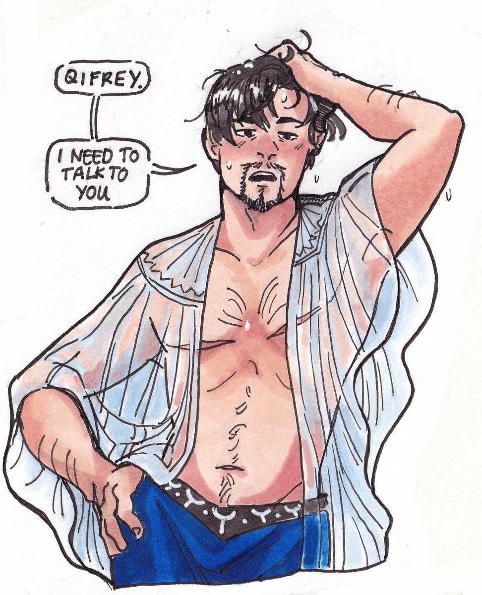 merchantarthurn's tweet photo. positing this: the sluttier olruggio looks when catching qifrey for a serious talk, the angrier he is. #witchhatatelier #Δ帽子 https://t.co/5t6Elkj2Gx