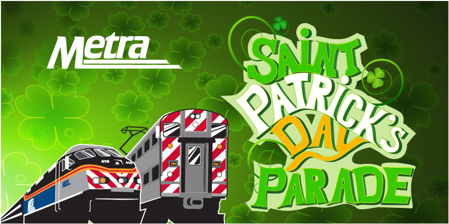 Metra (@metra) on Twitter photo Look ahead to the Chicago #StPatricksDay parade on March 12 and the <a href="/SSIrishParade/">South Side Irish Parade</a> on March 13:
➕ Added service: bit.ly/2UEGHm8
🚫 No bikes, no alcohol, no student fares on Sat
📱 Use the Ventra App for easy ticketing
😷 Masks still required onboard Look ahead to the Chicago #StPatricksDay parade on March 12 and the <a href="/SSIrishParade/">South Side Irish Parade</a> on March 13:
➕ Added service: bit.ly/2UEGHm8
🚫 No bikes, no alcohol, no student fares on Sat
📱 Use the Ventra App for easy ticketing
😷 Masks still required onboard
