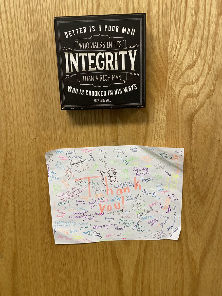 Every 6th grader at #PioneerTrailMS signed a Thank You card for me.  The student said “thank you for keeping us safe.”  This is why I am an SRO.  I love these kids like they are my own.