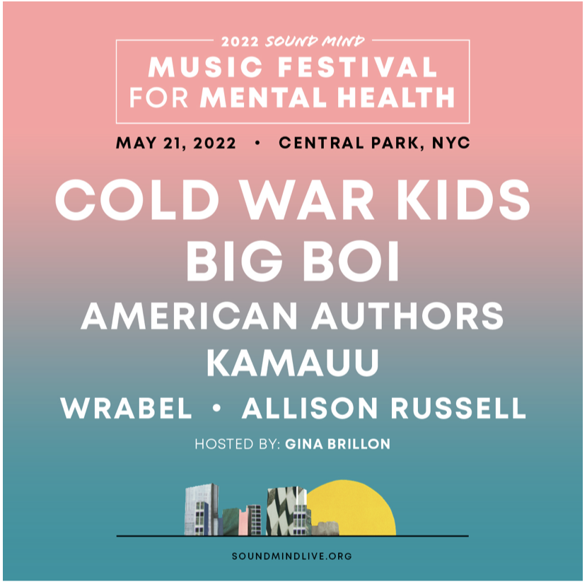 ShoreFire's tweet photo. Today, @SoundMind_Live announces the 4th annual Sound Mind Mental Health Music Festival, presented this year at NYC's Central Park on 5/21.
@ColdWarKids, @BigBoi, @KAMAUUWORLD, @wrabel, and more perform live w/ proceeds going to @NAMICommunicate: https://t.co/pTaG7oMiNg https://t.co/0d21QhG7x2