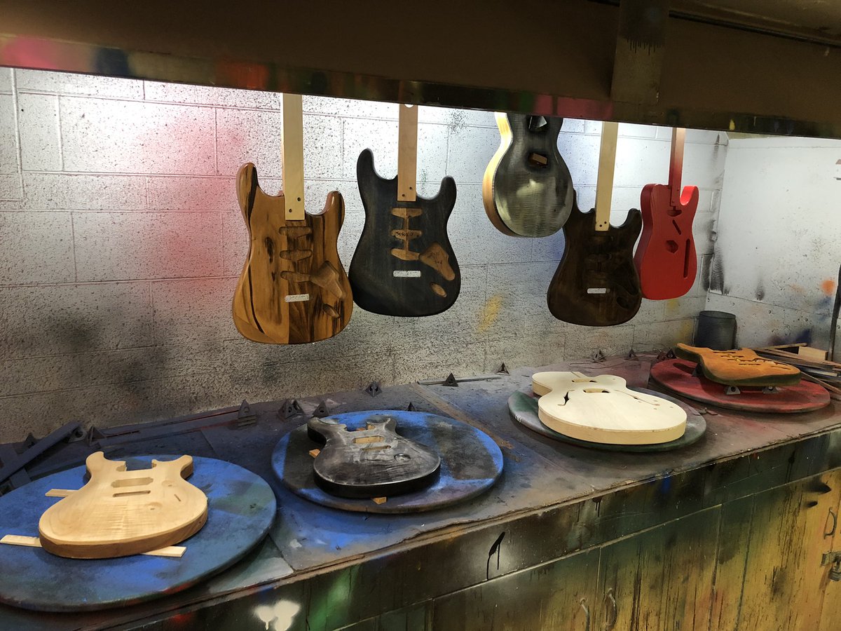 Ellingsen_Tech's tweet photo. A batch of guitar bodies in various stages of completion from our Woodworking 2 classes at Grayslake Central High School. @Ellingsen_Tech. #student_dedication https://t.co/VW2NHQr91N