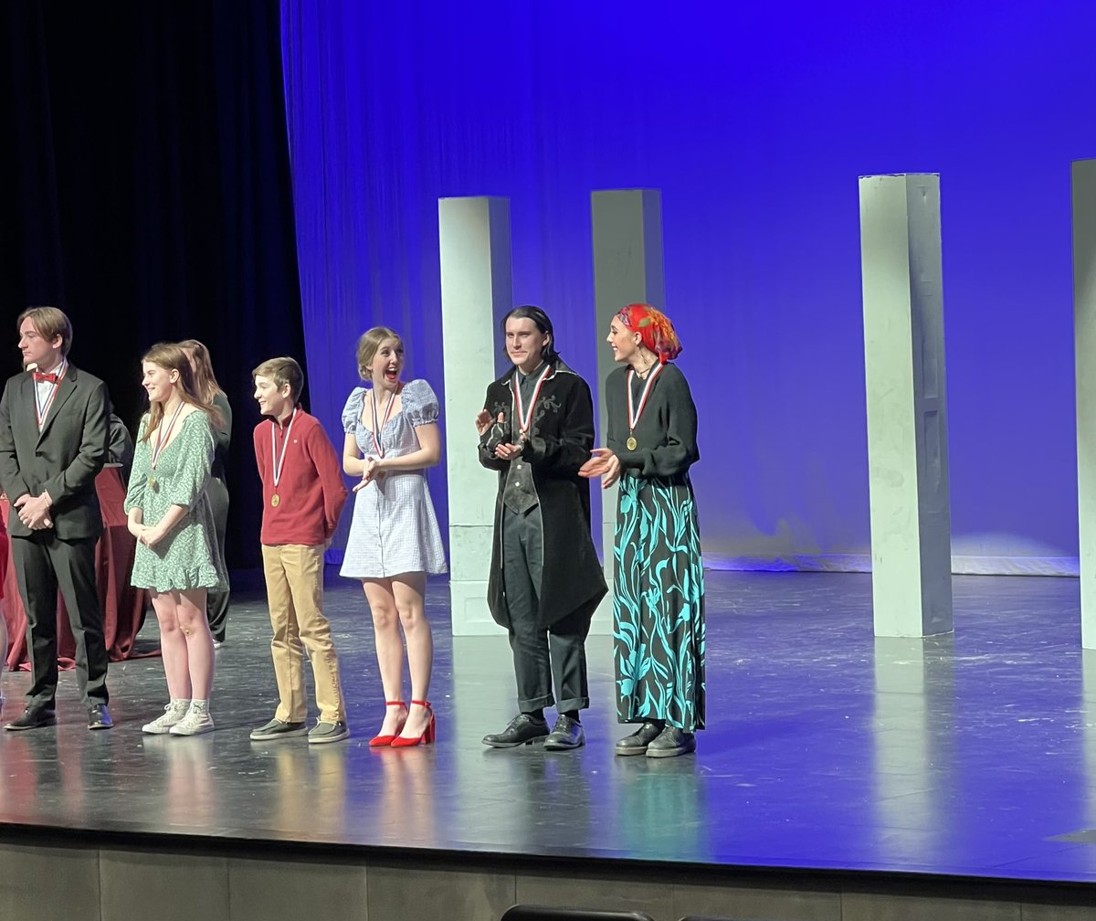 WimberleyHS's tweet photo. District 28 AAAA One Act Play District 
Outstanding Technician-Carson R
Honorable Mention All Star-Azula H-T, Abigail B All Star Cast-Eveleigh J, Melody T Advancing Schools-Wimberley, Boerne and Canyon Lake Congrats LST!! #WHSTEXANPRIDE https://t.co/99dG8QzTqb