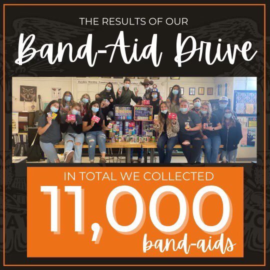 MercedMariposa's tweet photo. Merced FFA hosts many activities. This is our 2nd year hosting a Band-aid Drive inspired by Noah’s Band-aid Drive to bring awareness to cancer. We had over 500 members participate in this drive. All donations will be taken to the local Children’s Hospital. @themercedffa https://t.co/SzQoVA4dD9