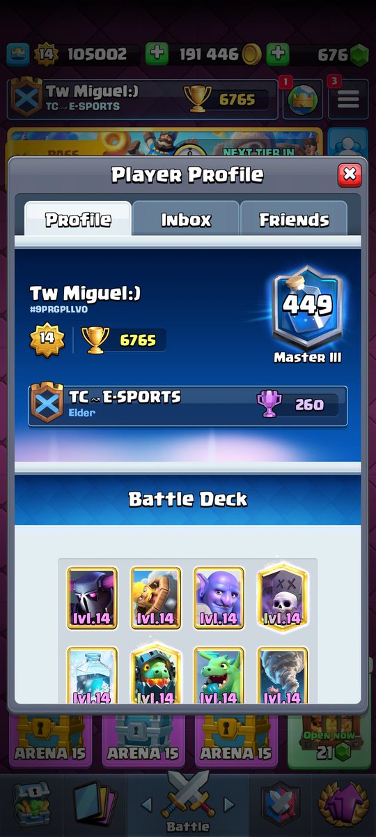 TwMiguel4's tweet photo. Top 449😍 #ClashRoyale #supercell https://t.co/eupM6wAPBG