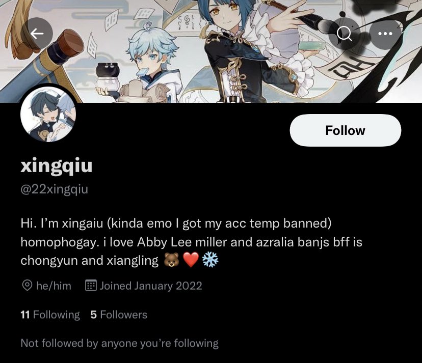 zhonlapis's tweet photo. // mentions of sui**** 

Hey guys, please block @/99chongyun and @/22xingqiu . The chonyun acct @‘d me in a sui* joke they made in a convo. Both continued to ignore the fact that I was telling them to cut it out and continued to joke around. https://t.co/lPrXtg2d6M