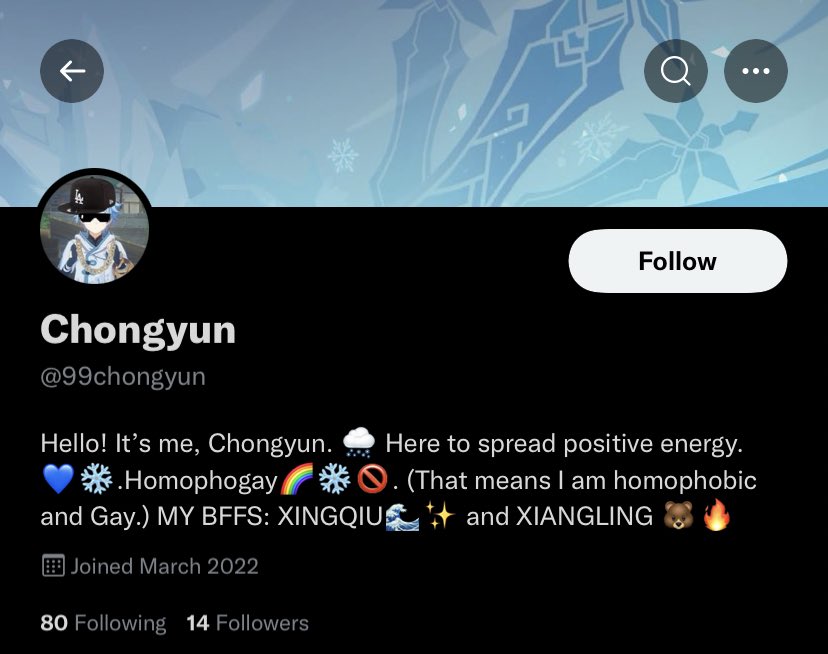 zhonlapis's tweet photo. // mentions of sui**** 

Hey guys, please block @/99chongyun and @/22xingqiu . The chonyun acct @‘d me in a sui* joke they made in a convo. Both continued to ignore the fact that I was telling them to cut it out and continued to joke around. https://t.co/lPrXtg2d6M