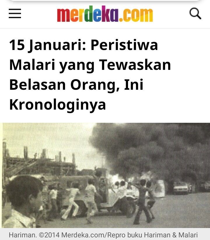 12.Tahun 1974 
- 15 Januari (Peristiwa Malari), Demo anti Jepang di Jakarta yang menyebabkan hampir 750 orang ditahan. Di antaranya pemimpin mahasiswa dan cendekiawan seperti Hariman Siregar, Sjahrir, Yap Thiam Hien, Mohtar Lubis, Rahman Tolleng, dan Aini Chalid.
