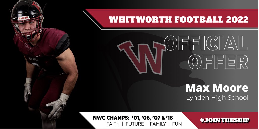 Max Moore (@max_moore1) on Twitter photo After a great call with <a href="/coachsandberg/">Rod Sandberg</a> I am excited to receive an offer from Whitworth!
<a href="/coach_shamion/">Adam Shamion</a> <a href="/Coach__Shaw/">Mac Shaw</a> <a href="/duke_degaetano/">Duke DeGaetano</a> After a great call with <a href="/coachsandberg/">Rod Sandberg</a> I am excited to receive an offer from Whitworth!
<a href="/coach_shamion/">Adam Shamion</a> <a href="/Coach__Shaw/">Mac Shaw</a> <a href="/duke_degaetano/">Duke DeGaetano</a>