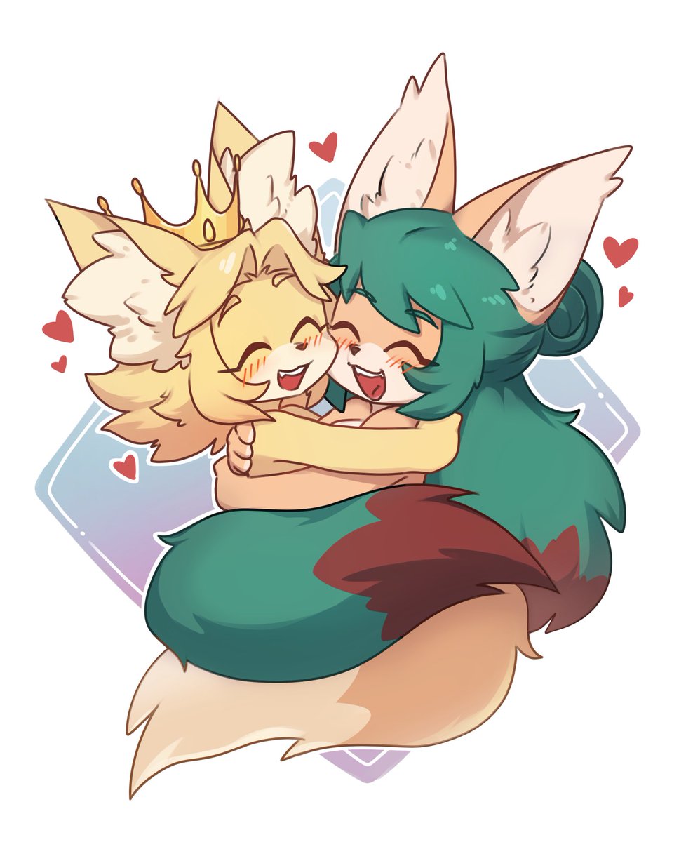 [Gift Art] Just two huggable friends hugging! A cute gift from my ...