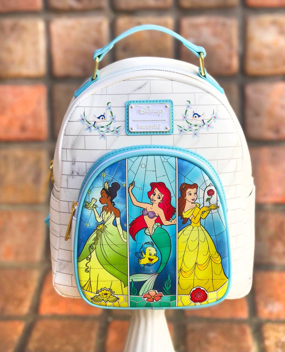 Loungefly's tweet photo. Elevate your happily ever after look with the new #Loungefly Disney Princess Stained Glass mini backpack ~ available exclusively at @ModPinUp! πΉ Shop:https://t.co/8Su8Fnw5Tc
#DisneyPrincessStyle https://t.co/Wa0Hg5SC3g